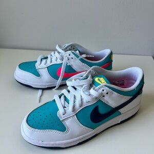 Nike Air Dunk Low Grade School Dusty Cactus Thunder Blue Sz 5.5y New HF4794-345